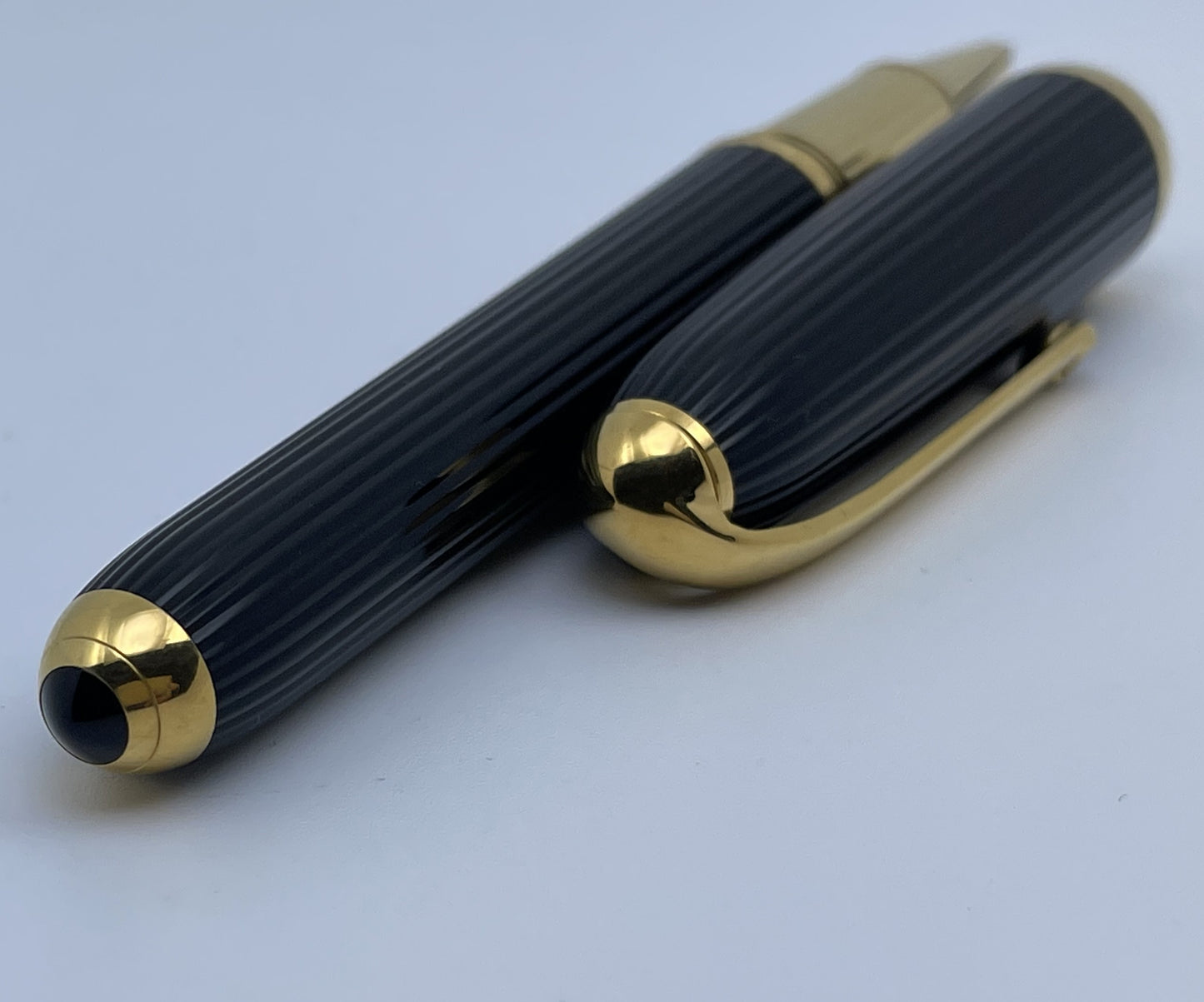 Cartier Louis Godron Black Composite Gold Trim Rollerball Pen