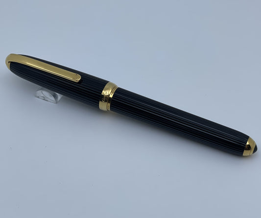 Cartier Louis Godron Black Composite Gold Trim Rollerball Pen