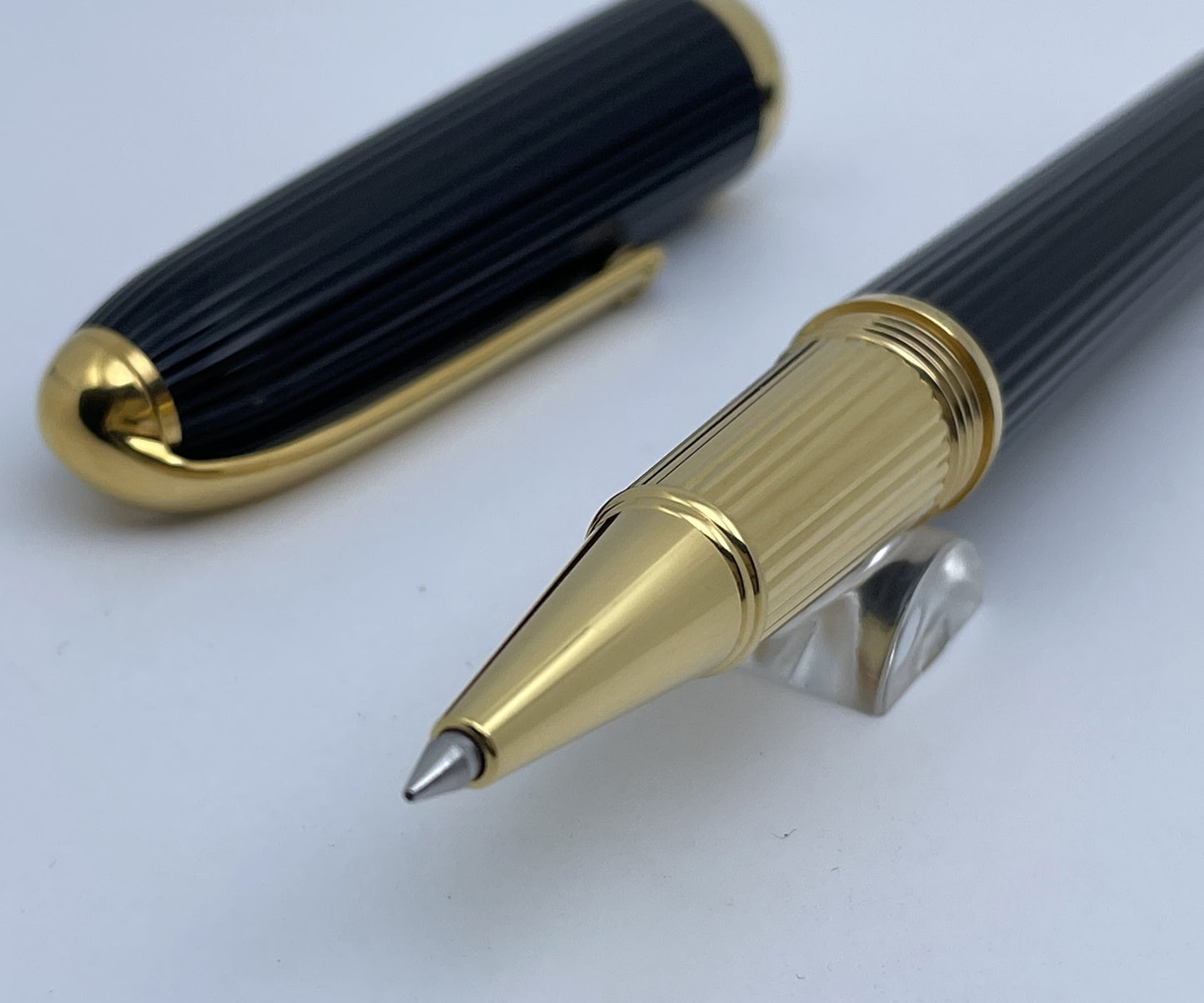 Cartier Louis Godron Black Composite Gold Trim Rollerball Pen