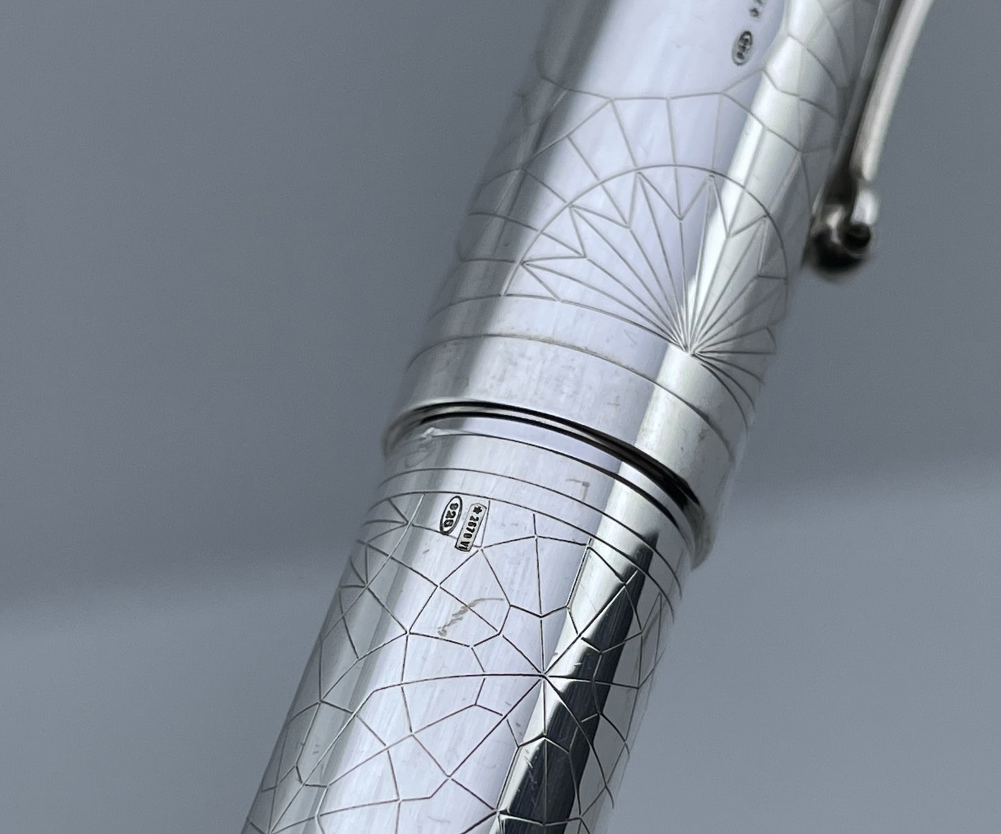 Montegrappa Memoria Guilloche 925 Sterling Silver Rollerball Pen