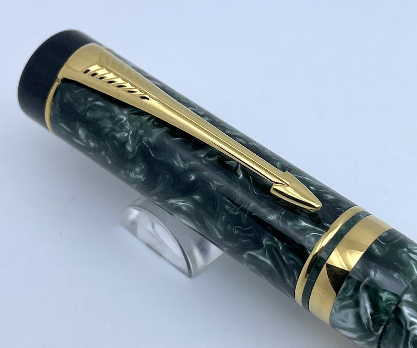 Parker Duofold International Green Marble Fountain Pen