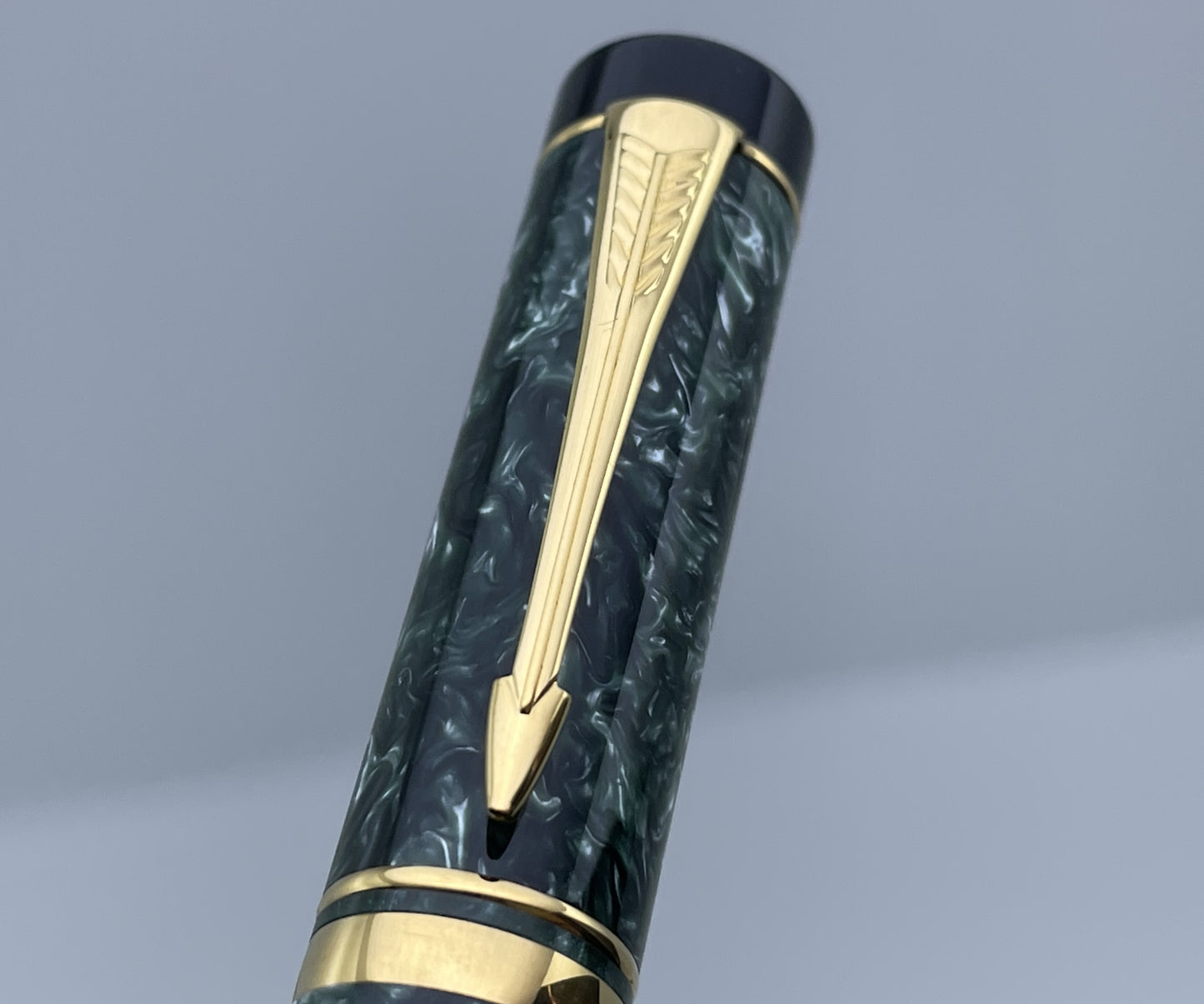 Parker Duofold International Green Marble Fountain Pen