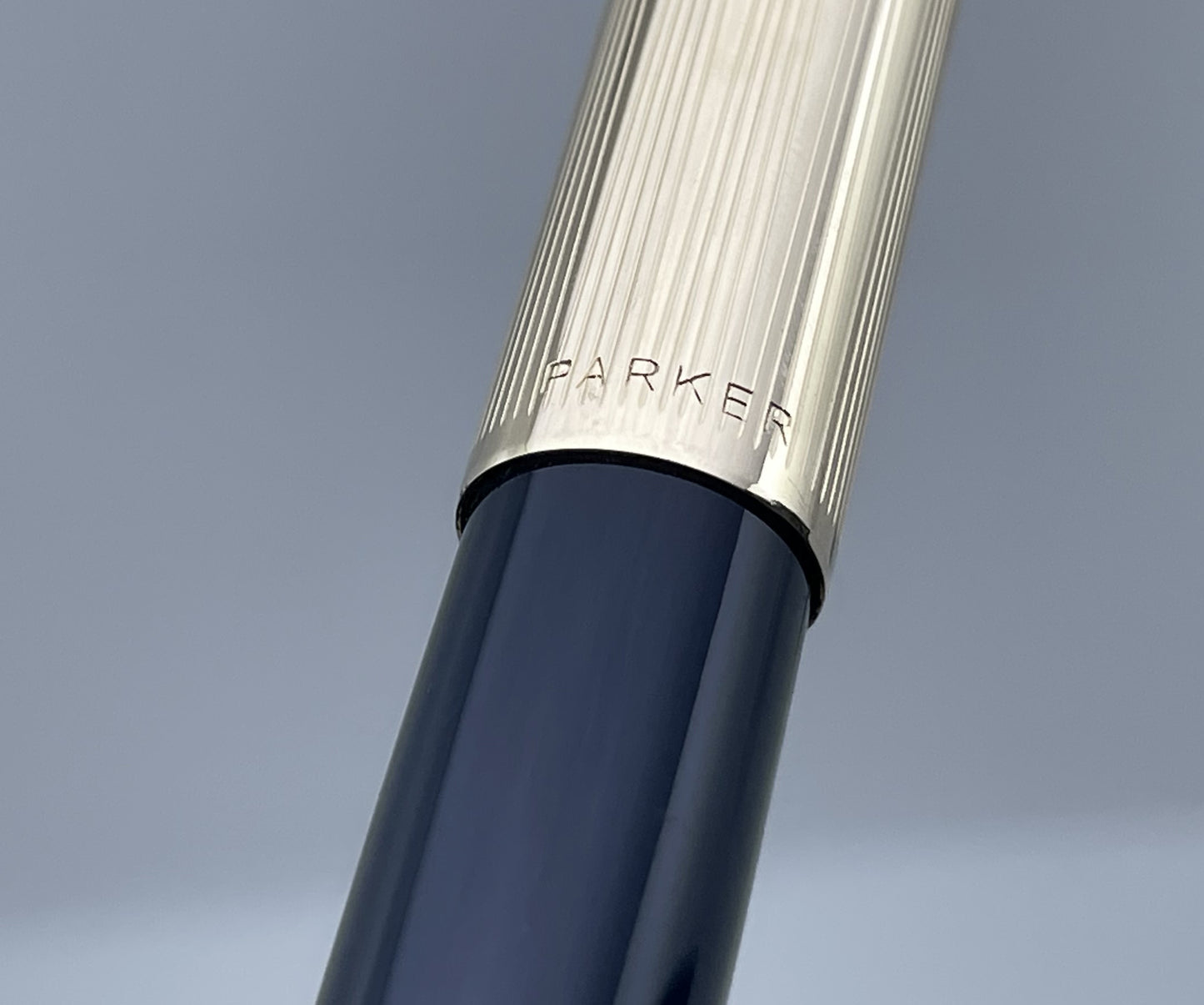 Vintage Parker 51 Aerometric Blue Barrel Gold Filled Cap Fountain Pen