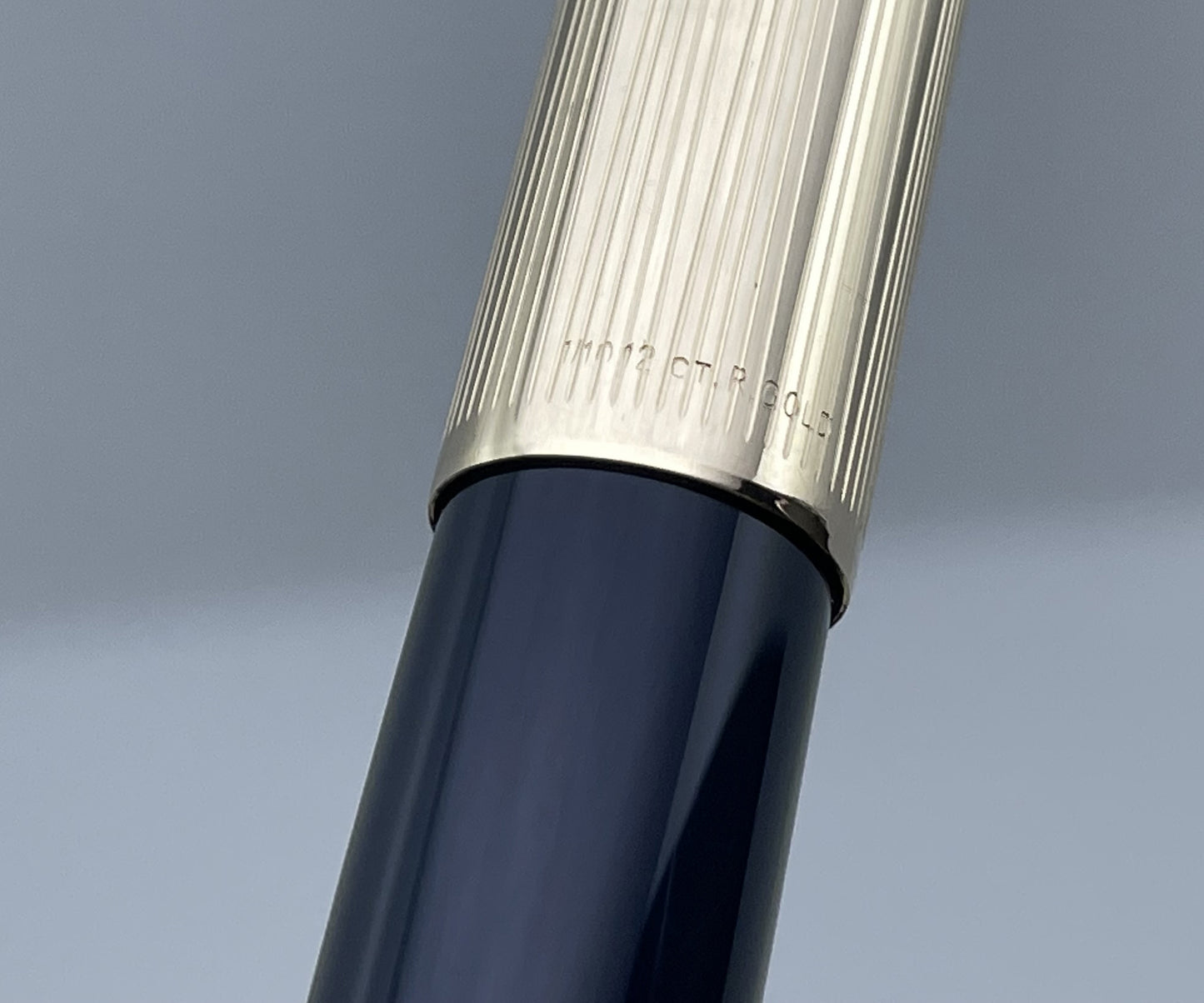 Vintage Parker 51 Aerometric Blue Barrel Gold Filled Cap Fountain Pen