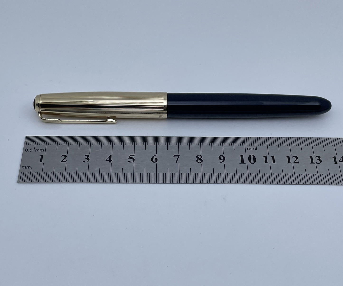 Vintage Parker 51 Aerometric Blue Barrel Gold Filled Cap Fountain Pen